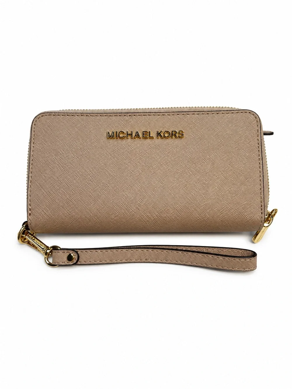 Michael Kors Tan Selma Studded Saffiano Medium Crossbody and Matching Wallet